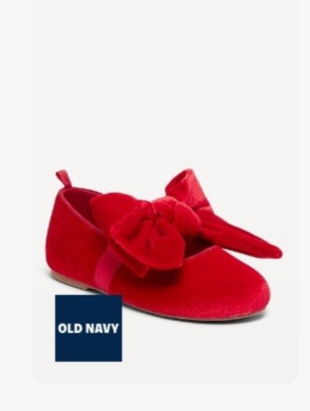 Old Navy Velvet Toddler Bow Flats Sz 9